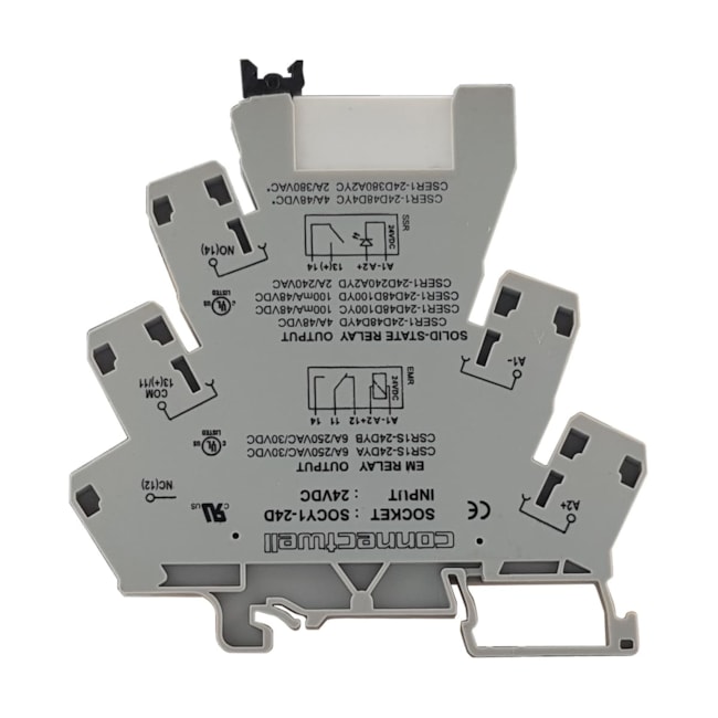Acoplador a Relé Slim 1NAF 24Vdc Connectwell CSR1S-24DYA Acoplador a Relé Slim 1NAF 24Vdc Connectwell CSR1S-24DYA