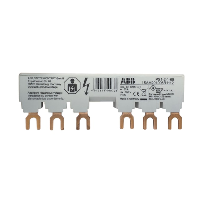 Barramento | 690VAC/250VCC 65A | PS1-2-1-65 | ABB Barramento | 690VAC/250VCC 65A | PS1-2-1-65 | ABB