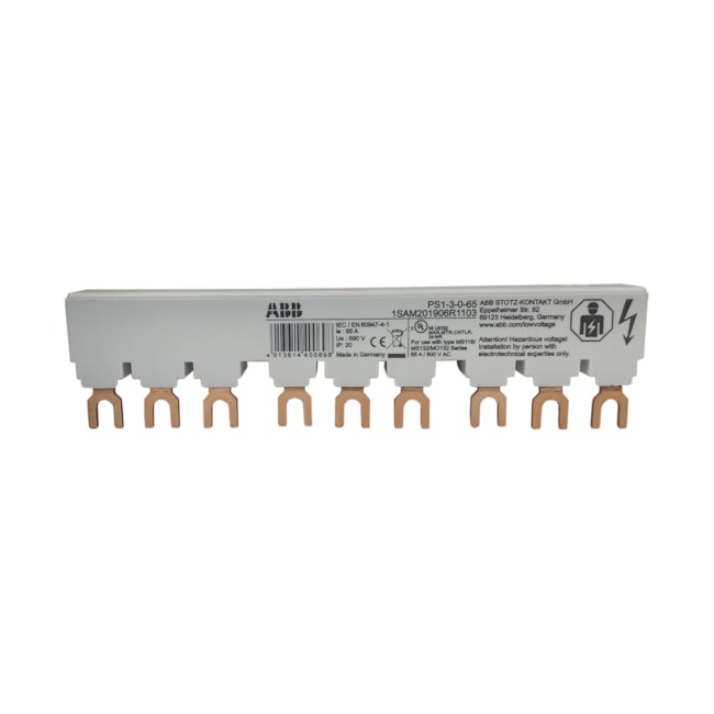 Barramento | 690VAC/250VCC 65A | PS1-3-0-65 | ABB Barramento | 690VAC/250VCC 65A | PS1-3-0-65 | ABB