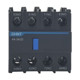 Bloco Contato Auxiliar Frontal | 2NA+2NF | AX-3X22 | Chint Bloco Contato Auxiliar Frontal | 2NA+2NF | AX-3X22 | Chint