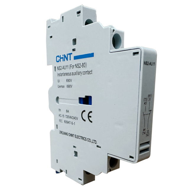 Bloco de Contato Auxiliar Chint NS2-AU11 1NA+1NF Bloco de Contato Auxiliar Chint NS2-AU11 1NA+1NF