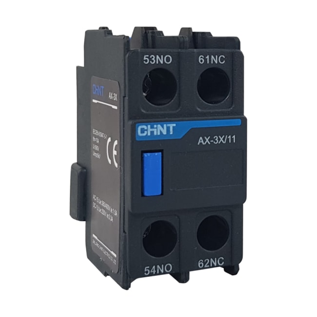 Bloco de Contato Auxiliar Frontal Chint AX-3X/11 1NA+1NF Bloco de Contato Auxiliar Frontal Chint AX-3X/11 1NA+1NF
