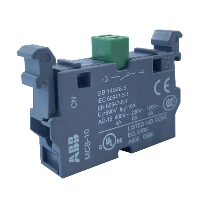 Bloco de Contato | Auxiliar NA | MCB-10 | ABB Bloco de Contato | Auxiliar NA | MCB-10 | ABB