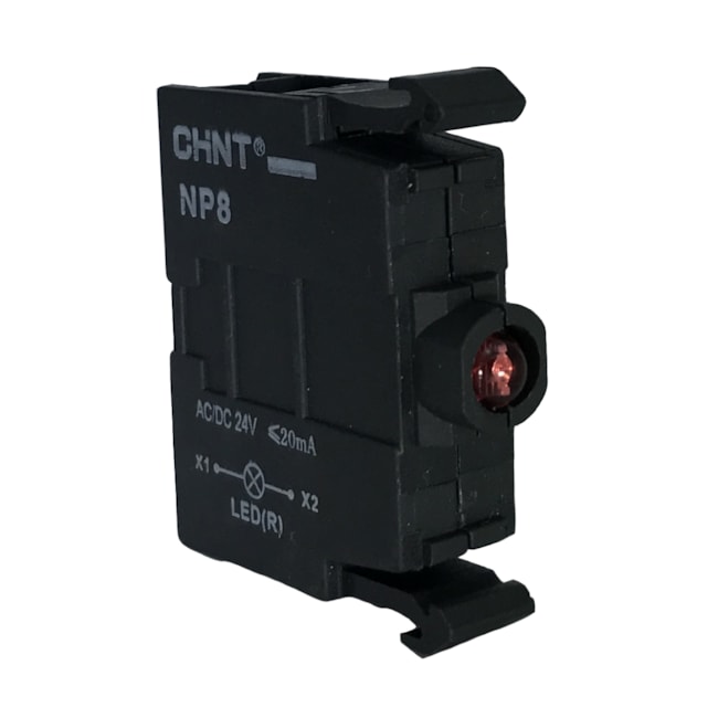 Bloco de Iluminação Chint NP8/4 LED Vermelho 24V Bloco de Iluminação Chint NP8/4 LED Vermelho 24V