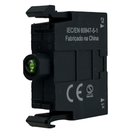 Bloco Lampada com Led Verde Integrado 110-220VCA