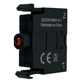 Bloco Lampada com Led Vermelho Integrado 110-220VCA