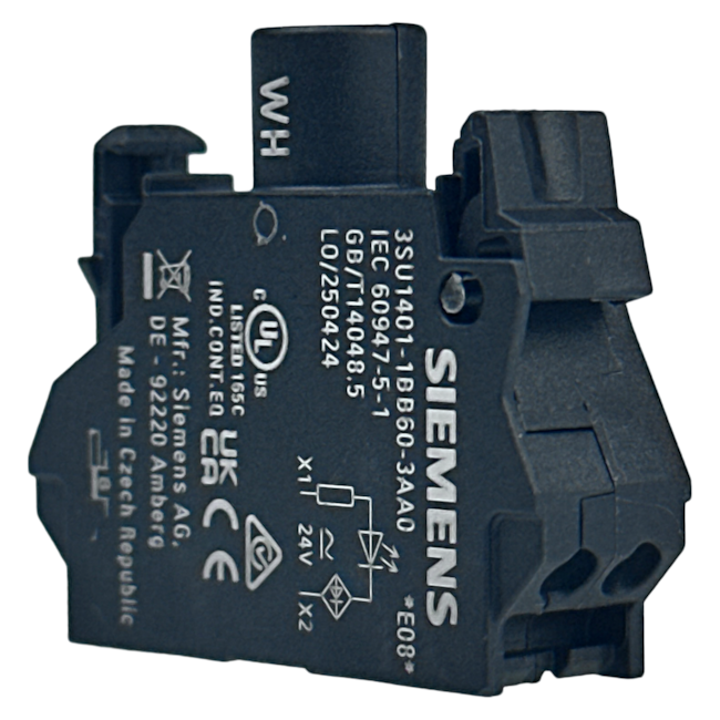 Bloco LED Branco Siemens 3SU1401-1BB60-3AA0 24VCC/VCA