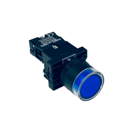 Botão de Impulso Azul Iluminado Chint NP2-EW3661 24V 1NA