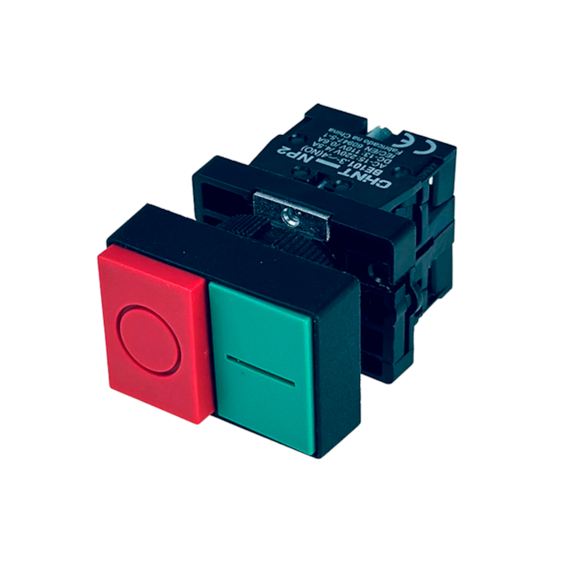 Botão Duplo de Impulso Chint NP2-EL8425 1NA+1NF Base Plastica