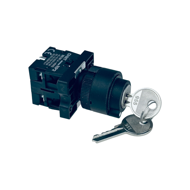 Botão Seletor Chave Yale 2 Posições Chint NP2-EG25B 1NA+1NF