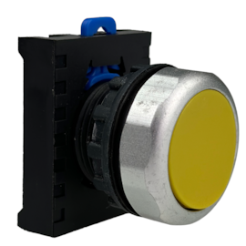 Cabeçote Botão de Impulso Amarelo com Base Chint NP8-BN YEL