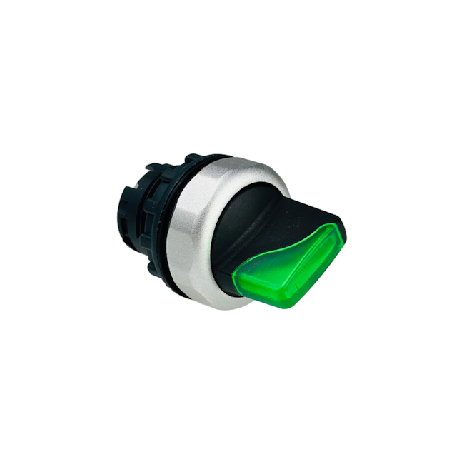Cabeçote Botão Seletor Chint NP8-XD/333 Verde 3 Posições com Retorno Iluminado sem Base Cabeçote Botão Seletor Chint NP8-XD/333 Verde 3 Posições com Retorno Iluminado sem Base