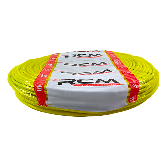 Cabo Flexível 0,5mm² Amarelo Rolo 100m 750V 70°C PVC RCM Cabo Flexível 0,5mm² Amarelo Rolo 100m 750V 70°C PVC RCM