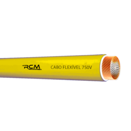 Cabo Flexível 0,5mm² Amarelo Rolo 100m 750V 70°C PVC RCM