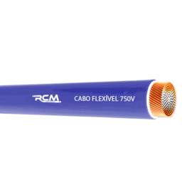 Cabo Flexível 0,5mm² Azul Escuro Rolo 100m 750V 70°C PVC RCM