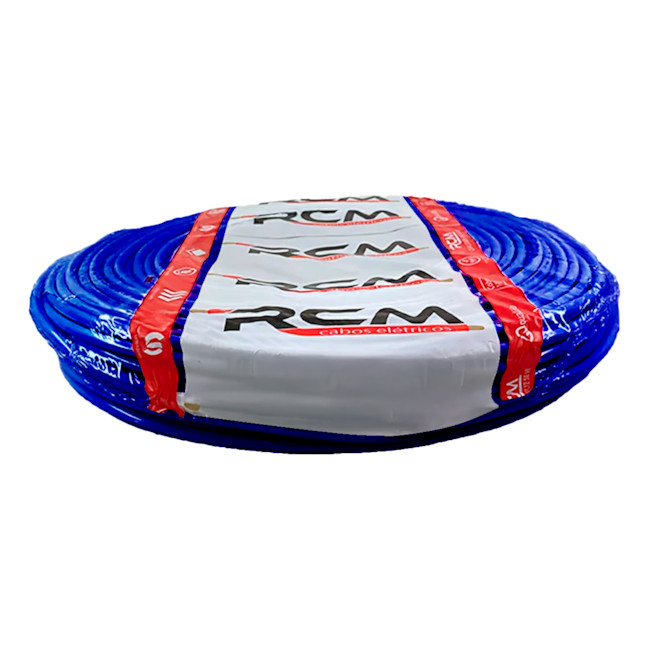 Cabo Flexível 0,5mm² Azul Escuro Rolo 100m 750V 70°C PVC RCM Cabo Flexível 0,5mm² Azul Escuro Rolo 100m 750V 70°C PVC RCM