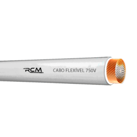 Cabo Flexível 0,5mm² Branco Rolo 100m 750V 70°C PVC RCM