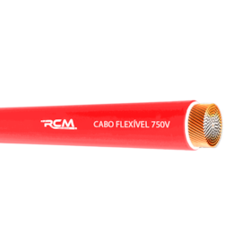 Cabo Flexível 0,5mm² Vermelho Rolo 100m 750V 70°C PVC RCM