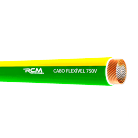 Cabo Flexível 0,75mm² Verde/Amarelo Rolo 100m 750V 70°C PVC RCM