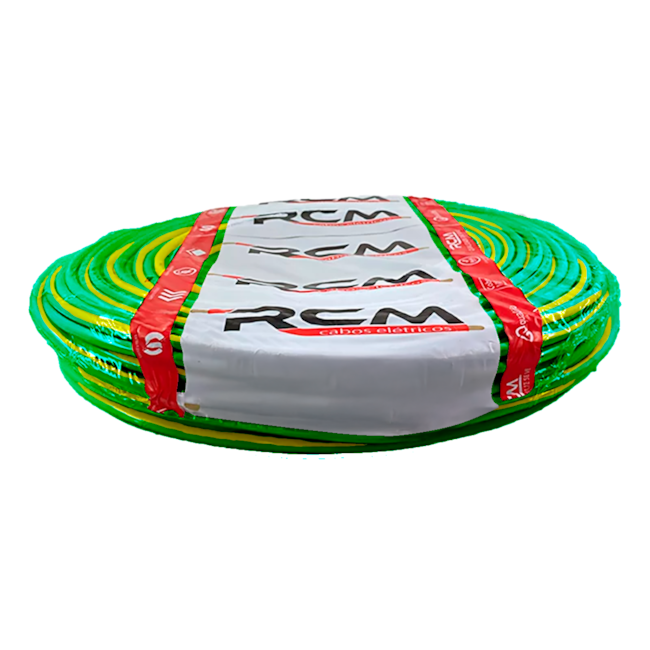 Cabo Flexível 2,5mm² Verde/Amarelo Rolo 100m 750V 70°C PVC RCM