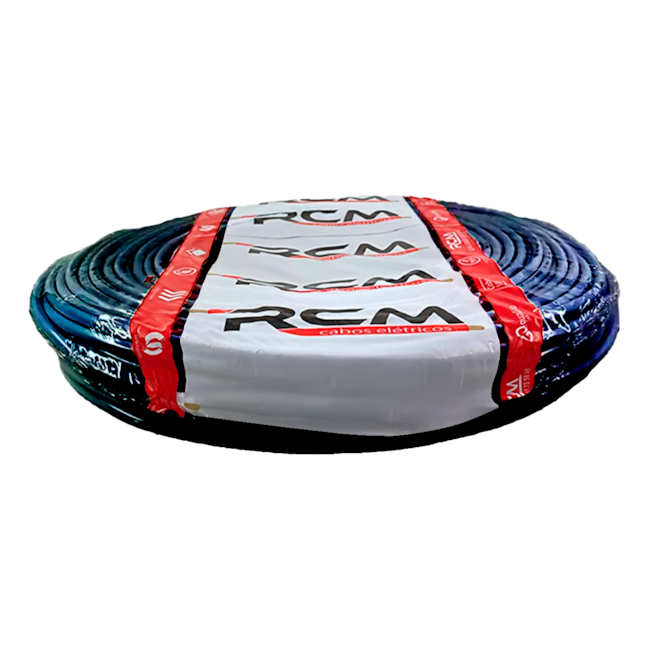 Cabo Flexível 6,0mm² Preto Rolo 100m 750V 70°C PVC RCM