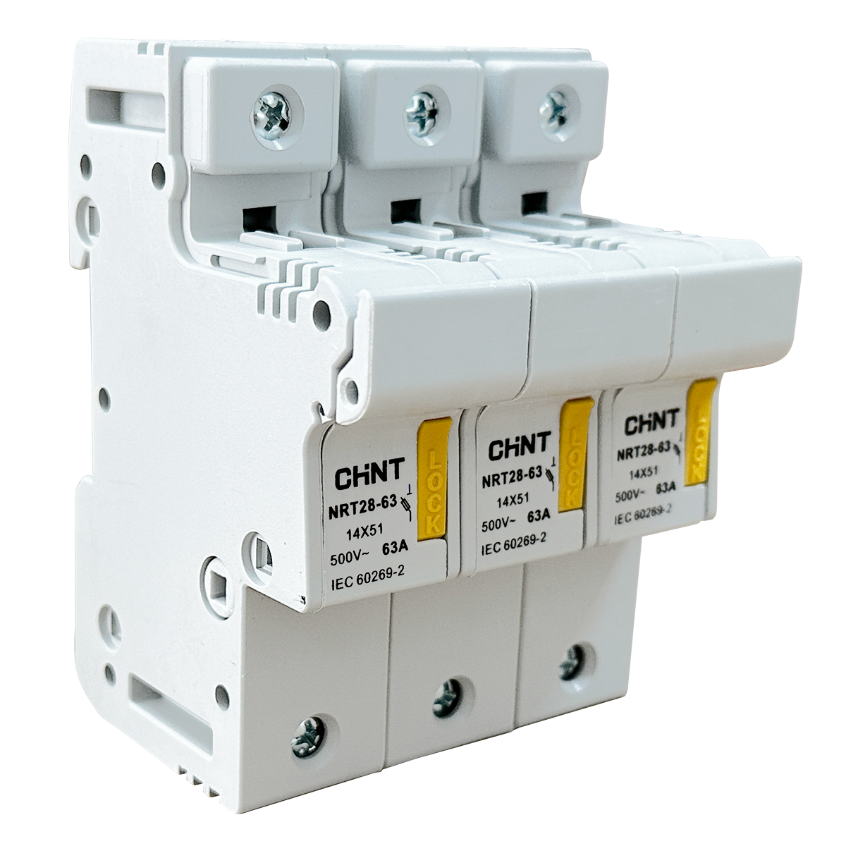 Chave Porta Fusível Cilíndrico Tripolar Chint até 63A NRT28-63 3P
