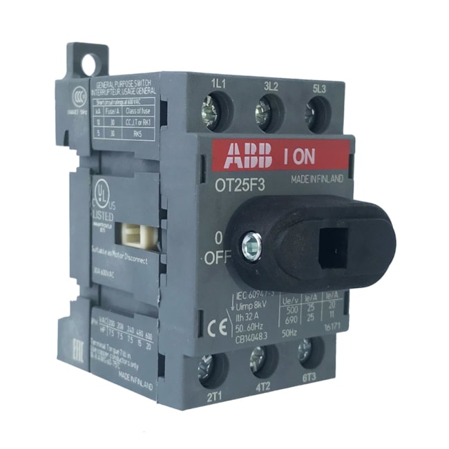 Chave Seccionadora Manual 25A OT25F3 ABB Chave Seccionadora Manual 25A OT25F3 ABB