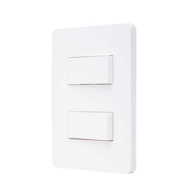 Conjunto 2 Interruptores Simples ABB N1501.2 BL 4x2 Branco Linha Unno Conjunto 2 Interruptores Simples ABB N1501.2 BL 4x2 Branco Linha Unno