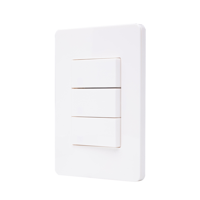 Conjunto 3 Interruptores Simples ABB N1501.3 BL 4x2 Branco Linha Unno Conjunto 3 Interruptores Simples ABB N1501.3 BL 4x2 Branco Linha Unno