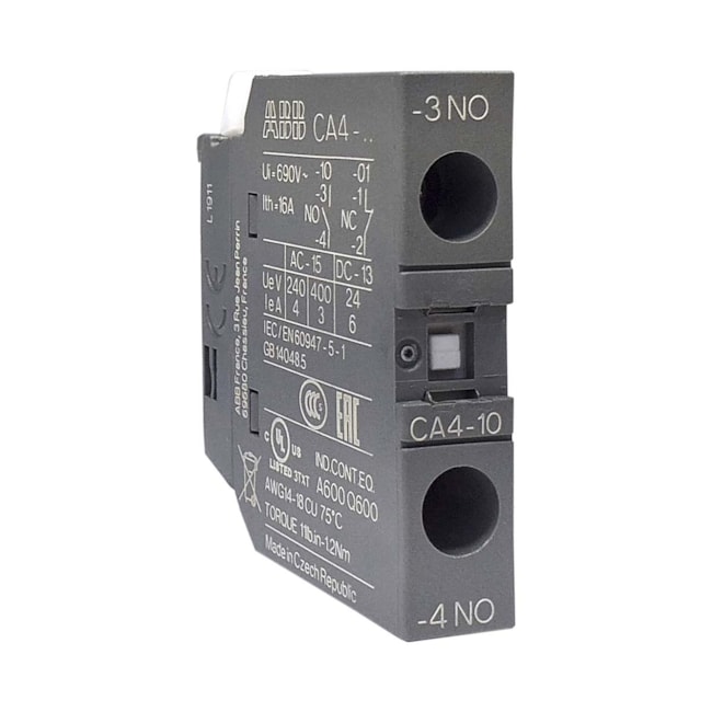Contato Auxiliar | 1NA 24...690V | CA4-10 | ABB Contato Auxiliar | 1NA 24...690V | CA4-10 | ABB