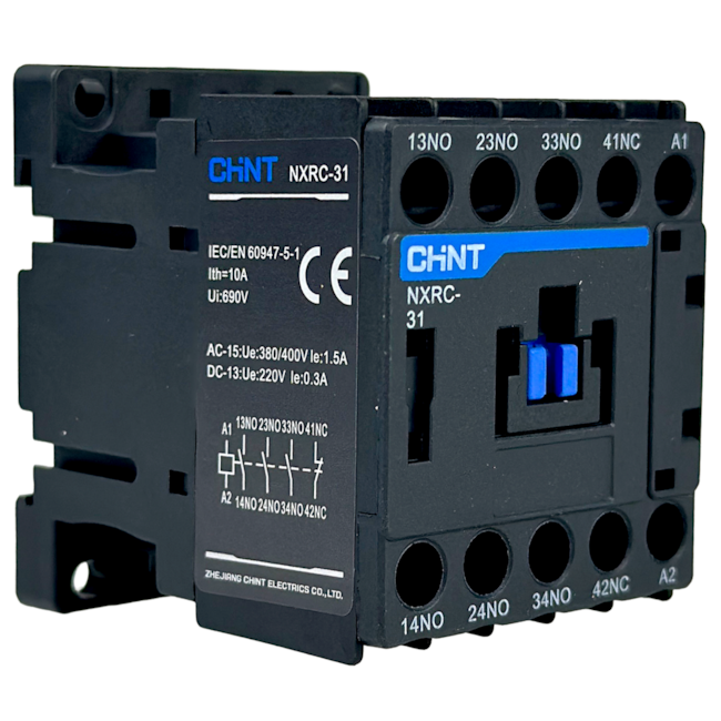 Contator Auxiliar Tetrapolar Chint NXRC-31 220VAC 3NA + 1NF
