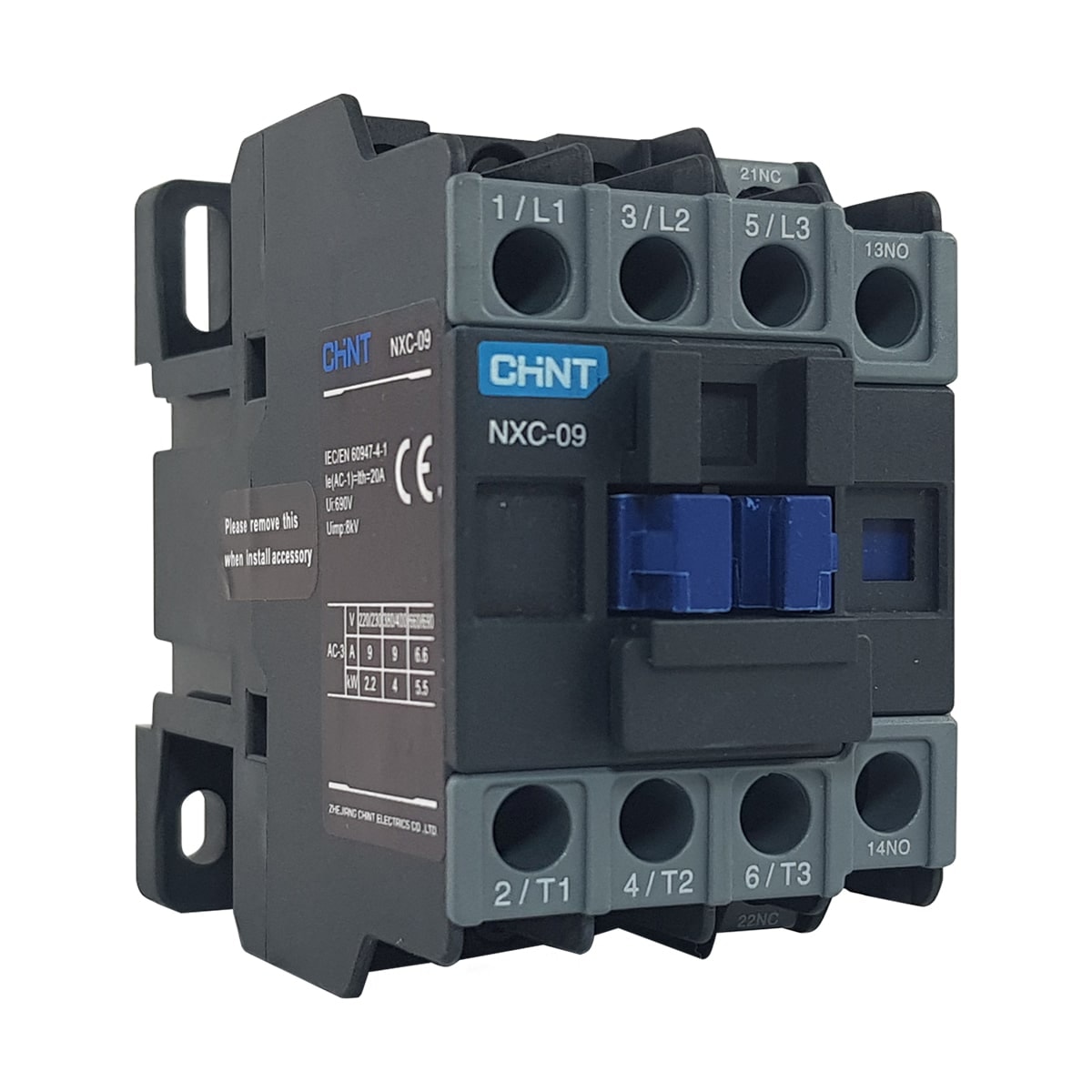 Contator Chint NXC-09 Tripolar 9A 230VCA 1NA+1NF