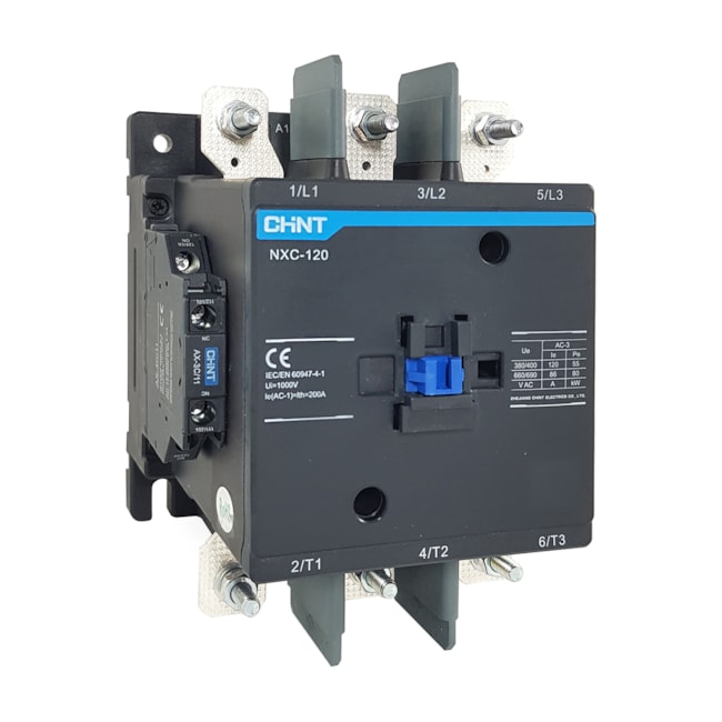 Contator Chint NXC-120 220V 120A 50/60Hz 2NA 2NF Contator Chint NXC-120 220V 120A 50/60Hz 2NA 2NF