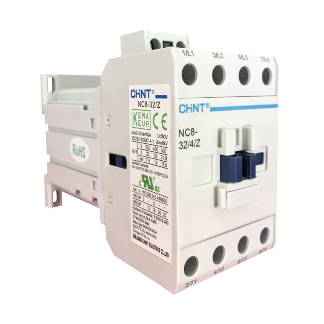 Contator Tetrapolar Chint NC8-32/4/Z 24VCC 4NO Contator Tetrapolar Chint NC8-32/4/Z 24VCC 4NO