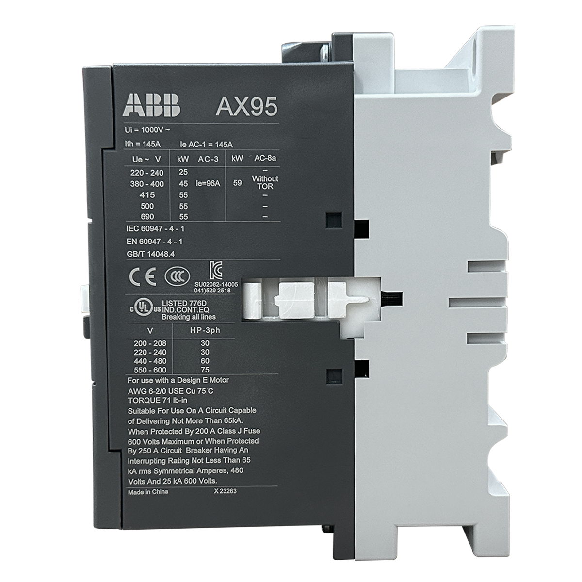 Contator Tripolar ABB AX95-30-11-75 95A 200/220V 1NA+1NF - Alta ...