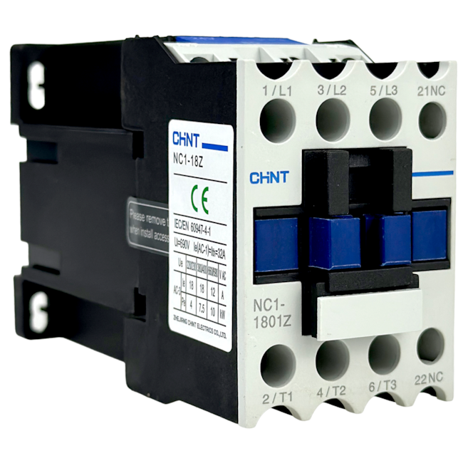 Contator Tripolar Chint NC1-1801Z 24VCC 18A 3NA + 1NF Contator Tripolar Chint NC1-1801Z 24VCC 18A 3NA + 1NF