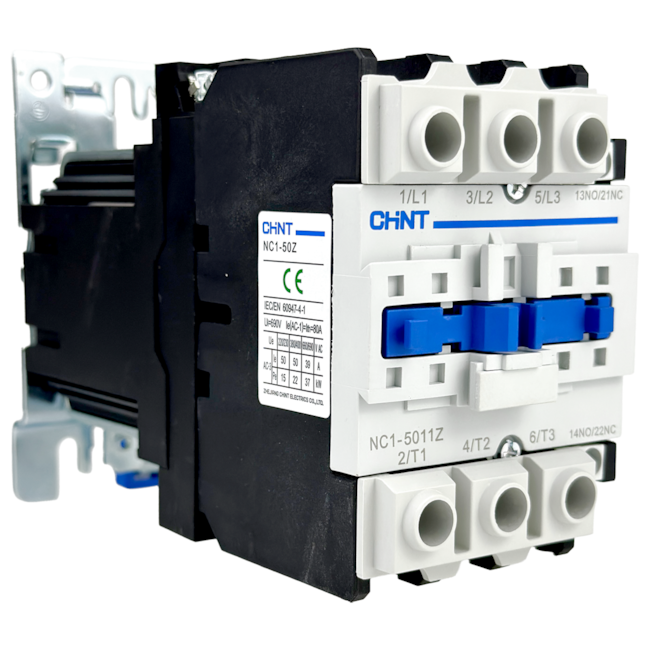 Contator Tripolar Chint NC1-5011Z 24VCC 50A 3NA + 1NA 1NF