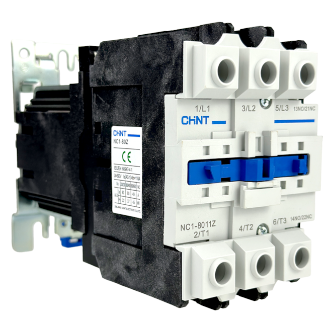 Contator Tripolar Chint NC1-8011Z 24V 80A 3NA + 1NA 1NF Contator Tripolar Chint NC1-8011Z 24V 80A 3NA + 1NA 1NF