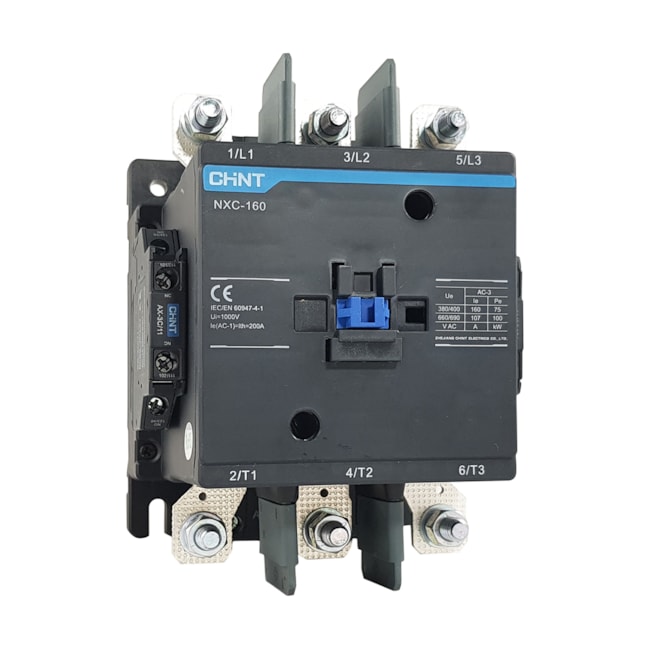 Contator Tripolar Chint NXC-160 160A 230Vca 2NA 2NF Contator Tripolar Chint NXC-160 160A 230Vca 2NA 2NF