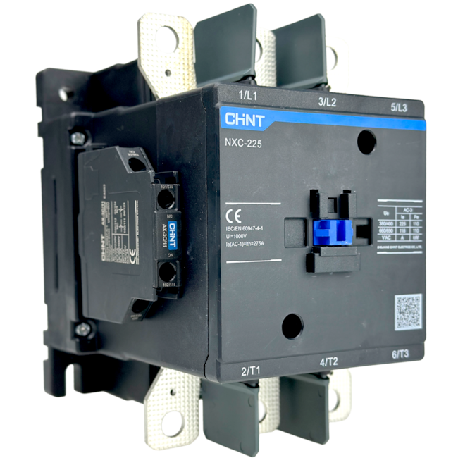 Contator Tripolar Chint NXC-225 225A 230VCA 2NA+2NF Contator Tripolar Chint NXC-225 225A 230VCA 2NA+2NF