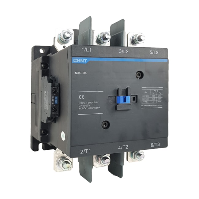 Contator Tripolar Chint NXC-500 500A 230Vca/Vcc 2NA 2NF Contator Tripolar Chint NXC-500 500A 230Vca/Vcc 2NA 2NF