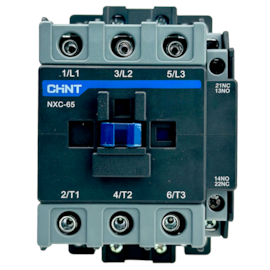 Contator Tripolar Chint NXC-65 65A 24V 1NA+1NF Contator Tripolar Chint NXC-65 65A 24V 1NA+1NF