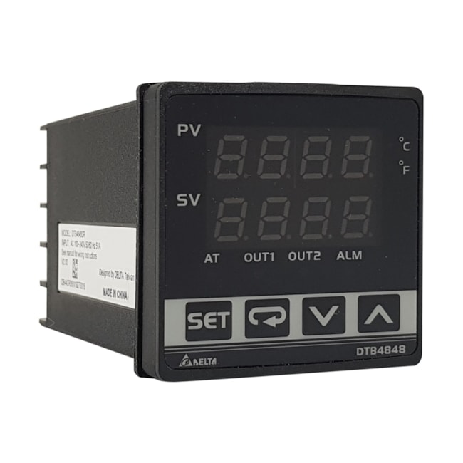 Controlador de Temperatura | 1 saída de corrente DC 4~20mA 1 saída a relé 250VAC | DTB4848CR | Delta Controlador de Temperatura | 1 saída de corrente DC 4~20mA 1 saída a relé 250VAC | DTB4848CR | Delta