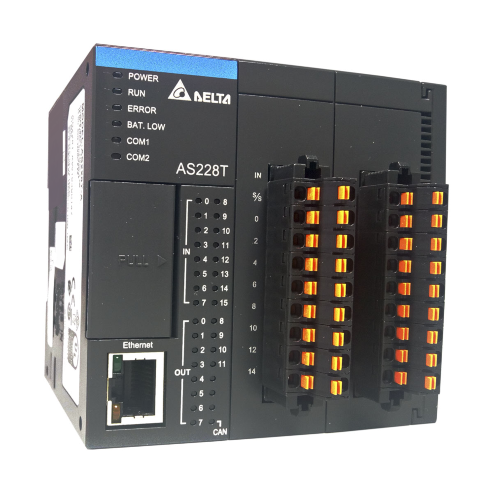 Controlador Lógico Programável Delta AS228T-A CLP NPN 64k Steps