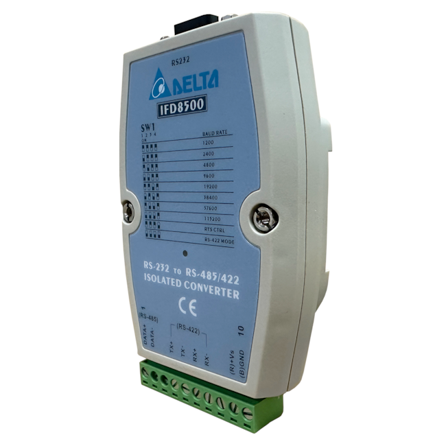 Conversor Delta IFD8500 48V 0,4W RS232 para RS-485 / RS422 Conversor Delta IFD8500 48V 0,4W RS232 para RS-485 / RS422