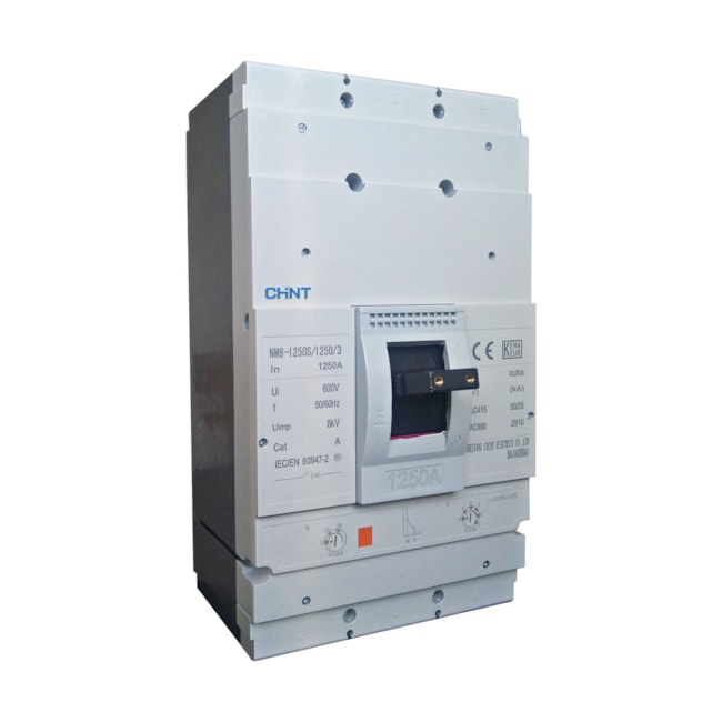 Disjuntor Caixa Moldada 1250A Tripolar Chint NM8-1250S/3P Disjuntor Caixa Moldada 1250A Tripolar Chint NM8-1250S/3P