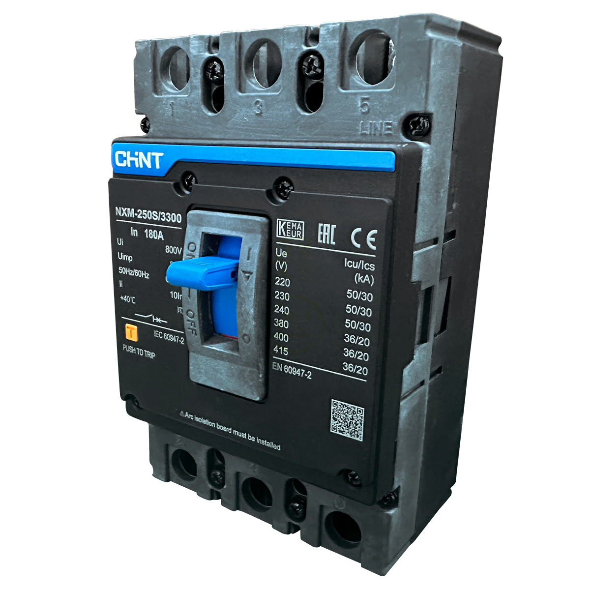 Disjuntor Caixa Moldada Tripolar Chint NXM-250S/3300 180A