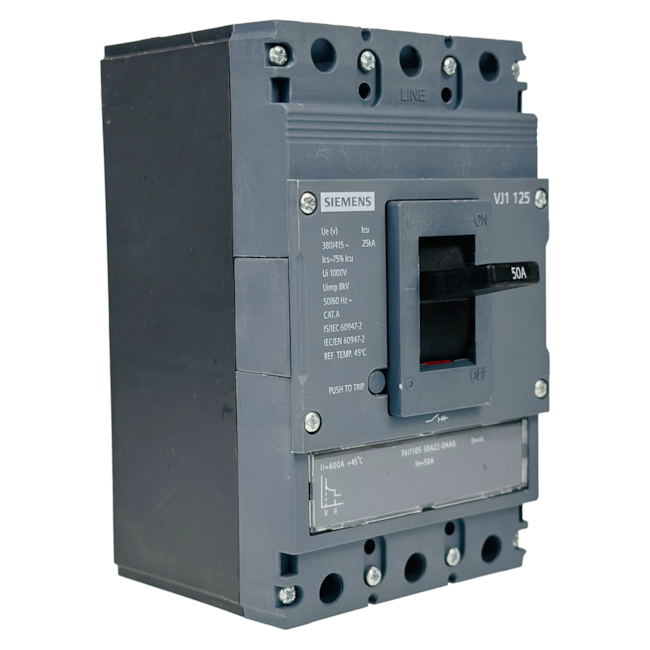 Disjuntor Caixa Moldada Siemens 3VJ1105-3DA22-0AA0 2P 50A 25kA