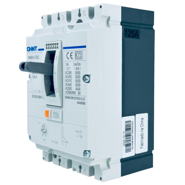 Disjuntor Caixa Moldada Tripolar Chint NM8N-125HVS 3P Disjuntor Caixa Moldada Tripolar Chint NM8N-125HVS 3P