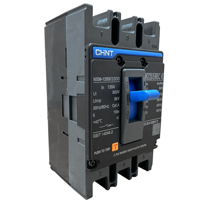 Disjuntor Caixa Moldada Tripolar Chint NXM-125S/3300 125A Disjuntor Caixa Moldada Tripolar Chint NXM-125S/3300 125A